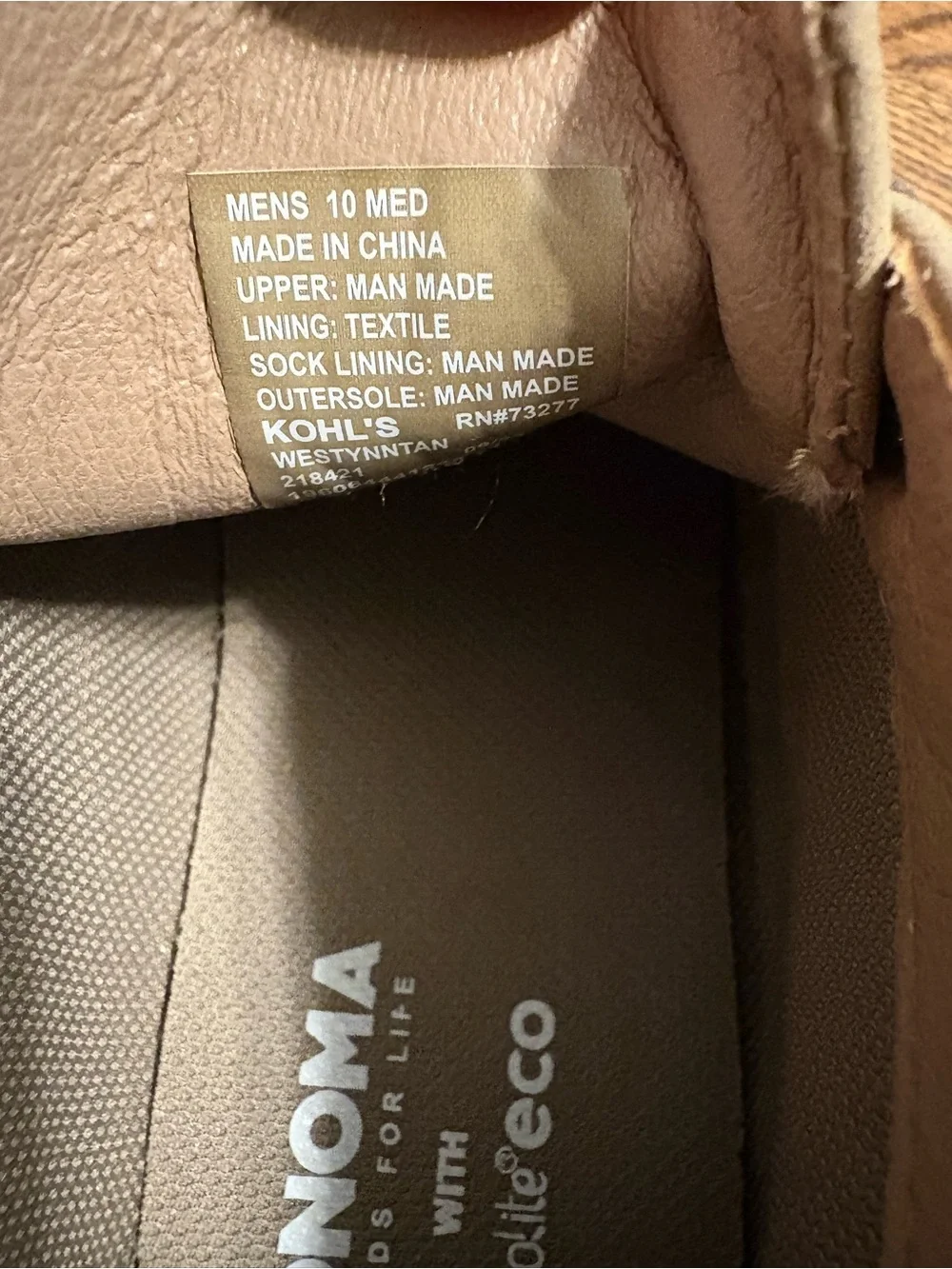 Sonoma Men's Light Tan Chukka Boots with Dark Brown Laces